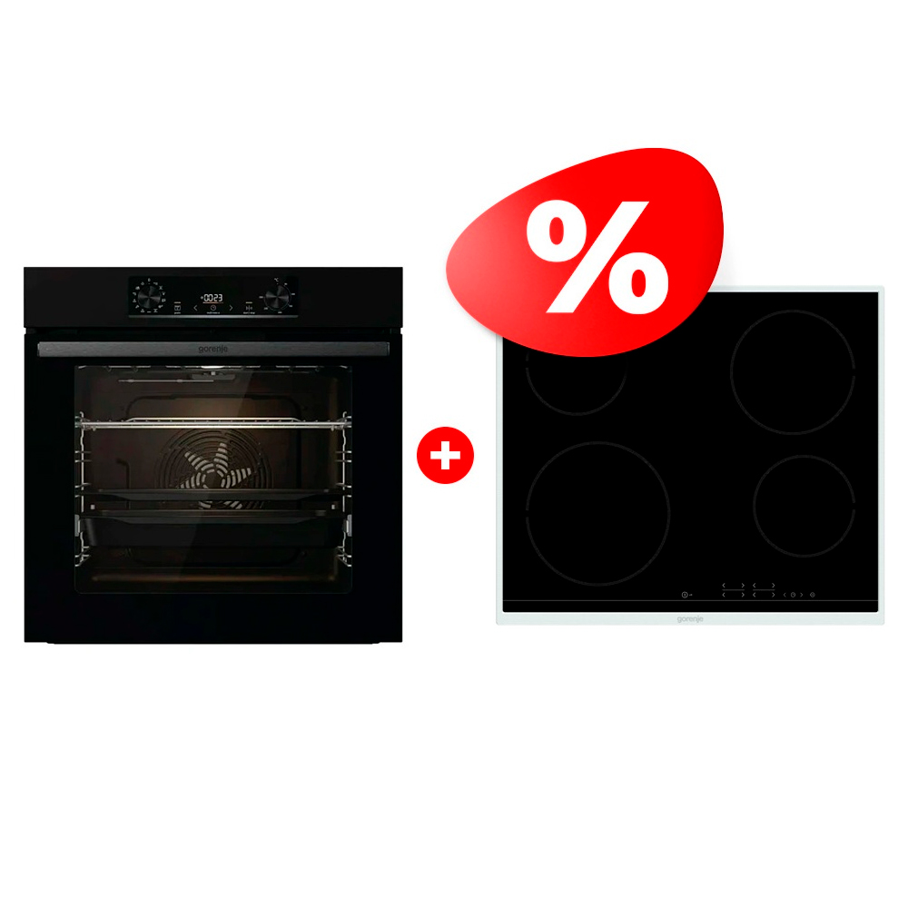 Комплект Электрическая варочная поверхность Gorenje ECT641BX + Встраиваемый духовой шкаф Gorenjie BO6737E06B 