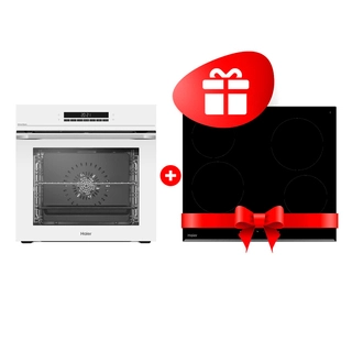 Комплект Стеклокерамическая варочная поверхность Haier HHY-C64RVB + Встраиваемый духовой шкаф Haier HOQ-P16AS5GW 