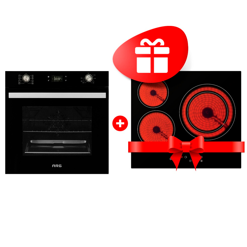 Комплект Стеклокерамическая варочная поверхность ARG YL-CT5401D + Встраиваемый духовой шкаф ARG MFA 627 Black 