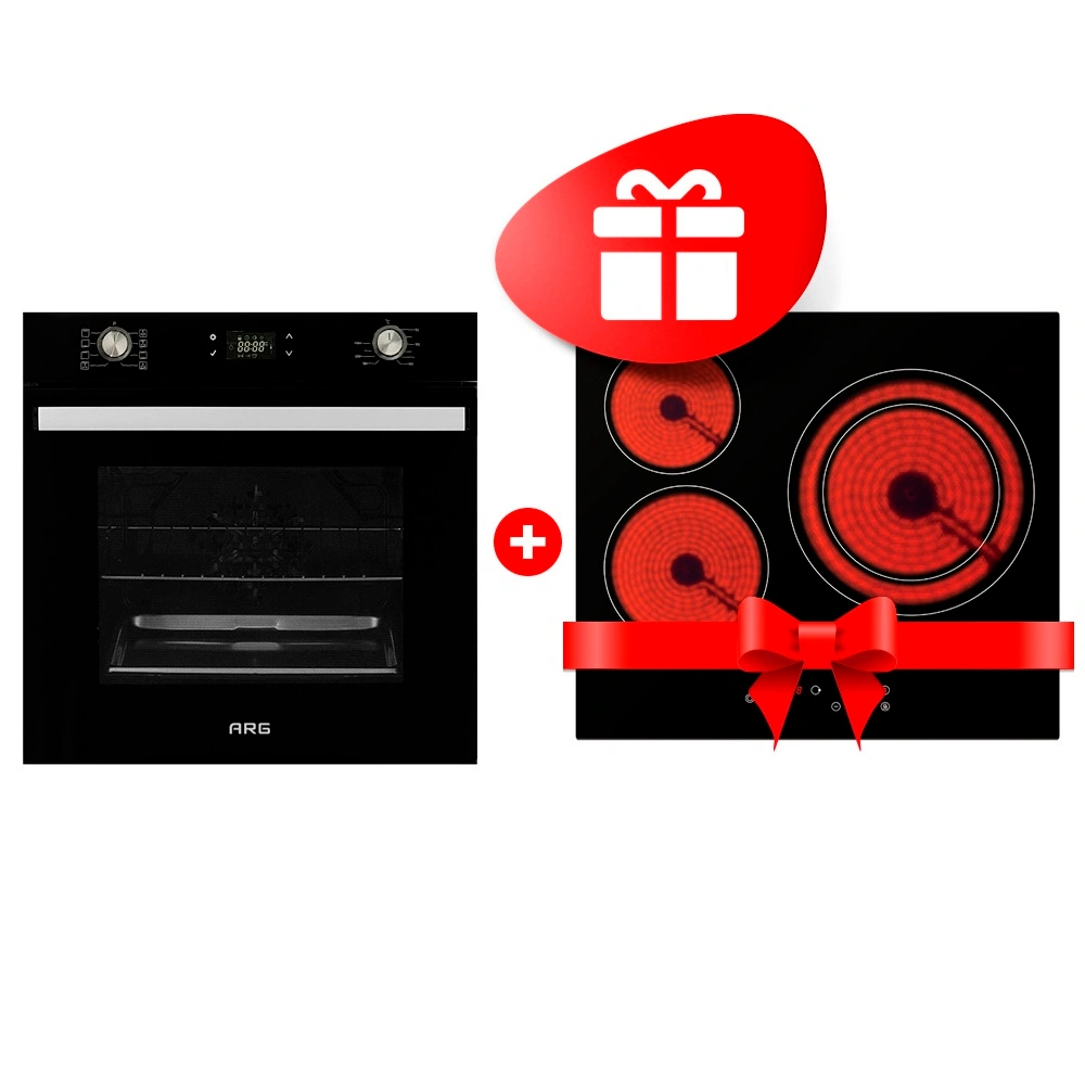 Комплект Стеклокерамическая варочная поверхность ARG YL-CT5401D + Встраиваемый духовой шкаф ARG MFA 627 Black 