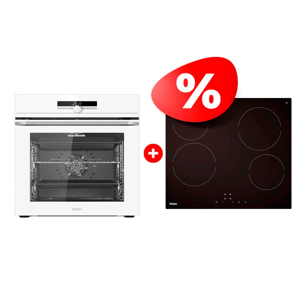Жиынтық Стеклокерамическая варочная поверхность Haier HHY-C64NVTB + Кіріктірілген тұмшапештер HOQ-F6CASGW 
