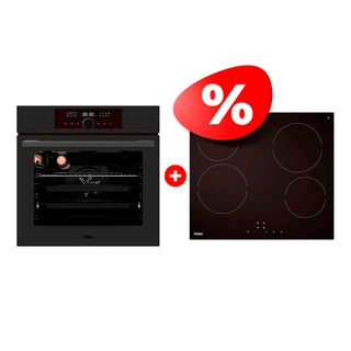 Жиынтық Стеклокерамическая варочная поверхность Haier HHY-C64NVTB + Haier кіріктірілетін тұмша шкафы HOX-FP5AGG 