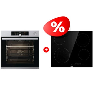 Жиынтық Gorenje электр пісіру беті ECT644BSC + Gorenje кіріктірілетін электр пеші BSA6747A04X 