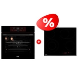 Комплект Стеклокерамическая варочная поверхность Haier + Встраиваемый духовой шкаф Haier HHY-C64ROVB + HOX-FP5AGB