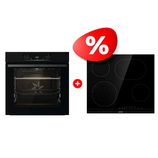 Жиынтық Gorenje электр пісіру беті ECT646BCSC + Gorenjie электр пеші BO6737E06B 