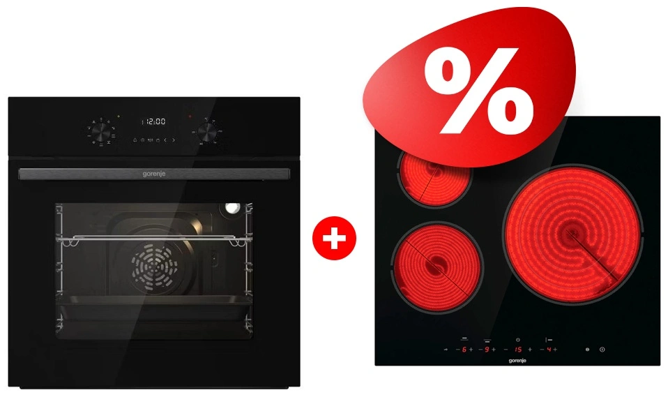 Комплект Электрическая варочная поверхность Gorenje ECT63ASC + Встраиваемый духовой шкаф Gorenje BO6737E02NBG 
