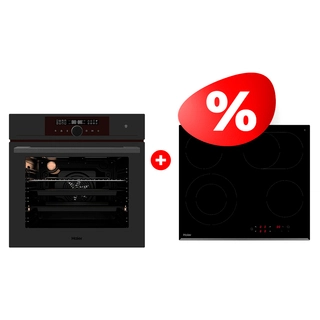 Комплект Стеклокерамическая варочная поверхность Haier HHY-C64ROVB + Встраиваемый духовой шкаф Haier HOX-FP5RAGG 