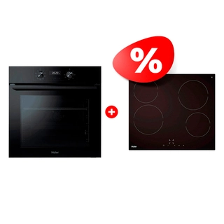 Комплект Стеклокерамическая варочная поверхность Haier HHY-C64NVTB + Встраиваемый духовой шкаф Haier HOQ-K2ANN3GB 