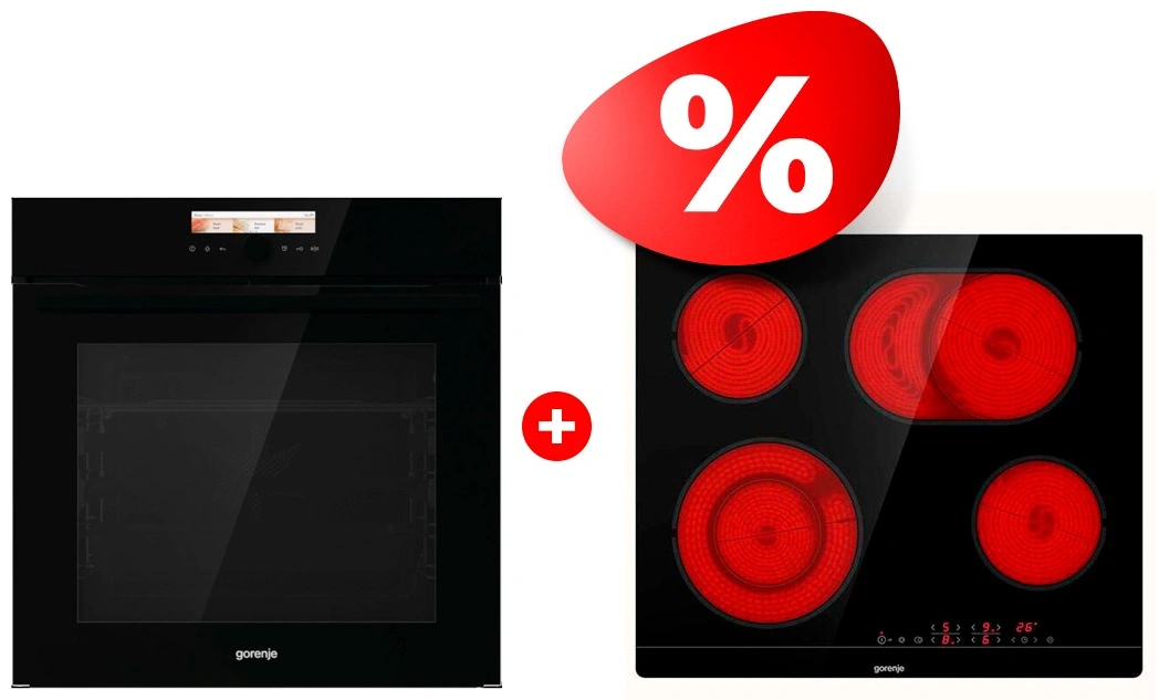Комплект Электрическая варочная поверхность Gorenje ECT643BSC + Встраиваемый духовой шкаф Gorenje BOP798S37BG 