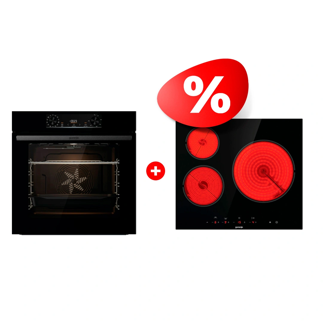 Комплект Электрическая варочная поверхность Gorenje ECT63ASC + Встраиваемый духовой шкаф Gorenje BO6737E02BG