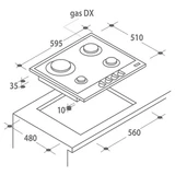 Газовая варочная поверхность Candy CPG 64SGX - фото 3
