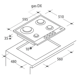 Газовая варочная поверхность Candy CPG 64SGX