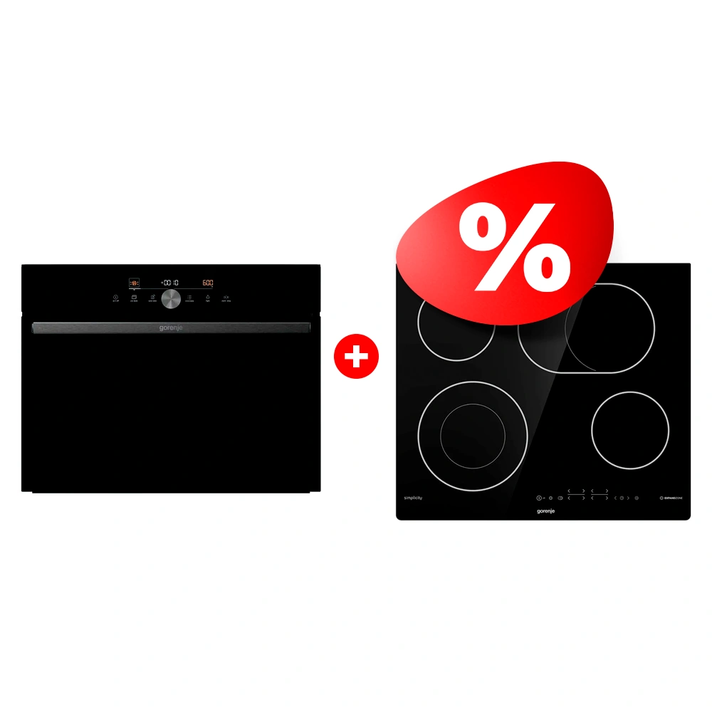 Комплект Электрическая варочная поверхность Gorenje ECT643SYB + Встраиваемый духовой шкаф Gorenje BCM4547DG 
