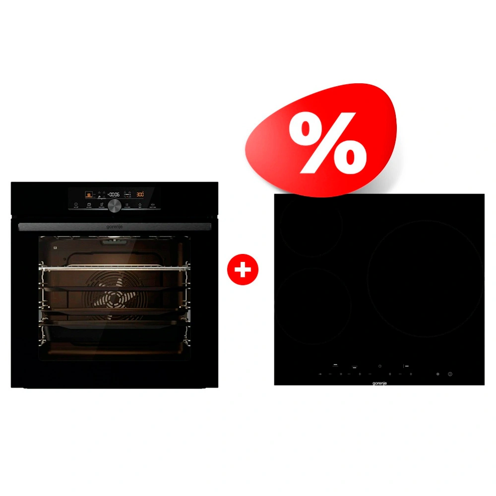 Жиынтық Gorenje электр пісіру беті ECT63ASC + Gorenje Кіріктірілген пеш BPS6747A06BG 