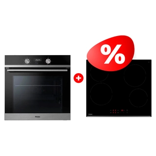 Жиынтық Haier шыны керамикалық плитасы HHY-C64RVB + Біріктірілетін духовой шкаф Haier HOQ-K2ANN3BX 