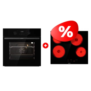 Комплект Стеклокерамическая варочная панель Gorenje ECT64BSCE + Встраиваемый духовой шкаф Gorenje BO6737E02NBG 