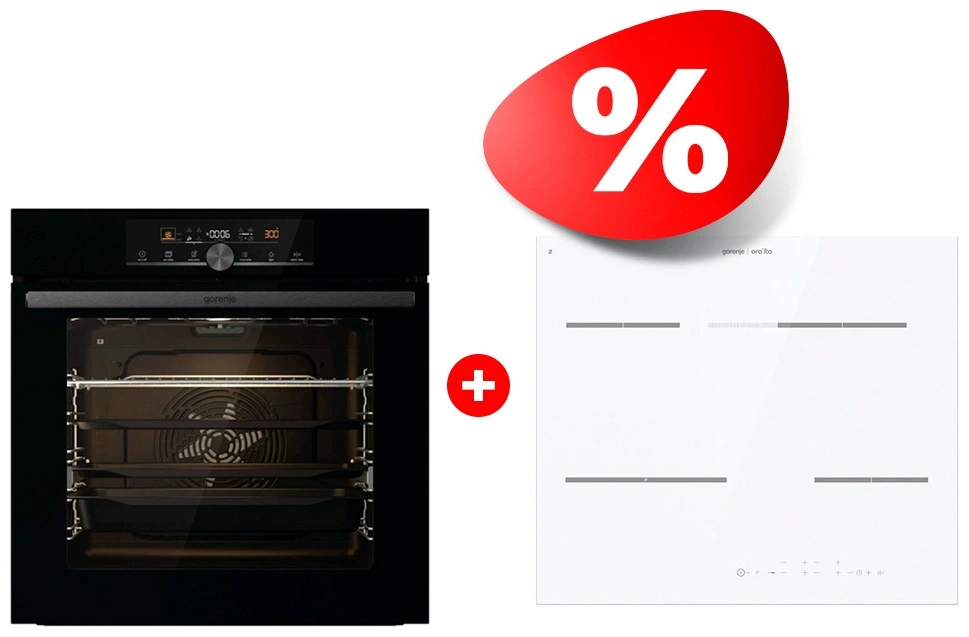 Жиынтық Gorenje электр пісіру беті ECT648ORAW + Gorenje Кіріктірілген пеш BPS6747A06BG 
