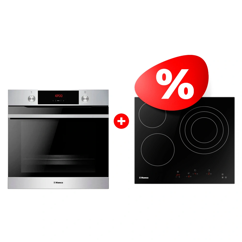 Комплект Стеклокерамическая варочная поверхность Hansa BHC66216 + Встраиваемый духовой шкаф Hansa BOEI684605 