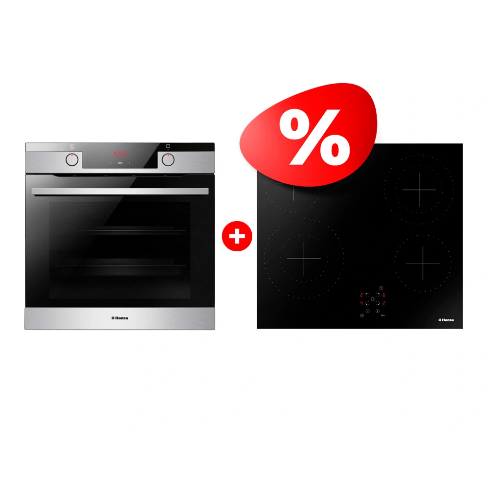 Жиынтық Hansa электр пісіру беті BHC66577 + Встраиваемый духовой шкаф Hansa BOEIS694655 