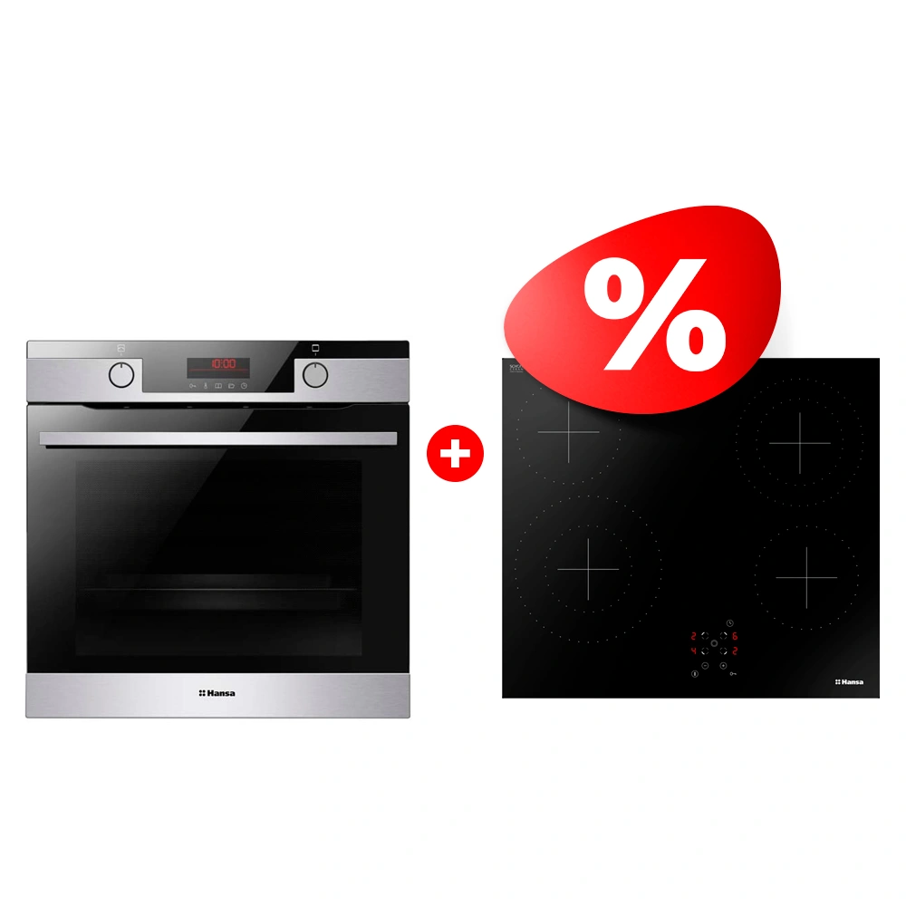 Комплект Электрическая варочная поверхность Hansa BHC66577 + Встраиваемый духовой шкаф Hansa BOEIS696605 