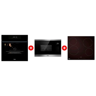 Жиынтық Стеклокерамическая варочная поверхность Haier HHY-C64NVTB + Haier  кіріктірілетін микротолқынды пеші HMX-BTG259X + Haier кіріктірілетін тұмша шкафы HOX-FP3AGB 