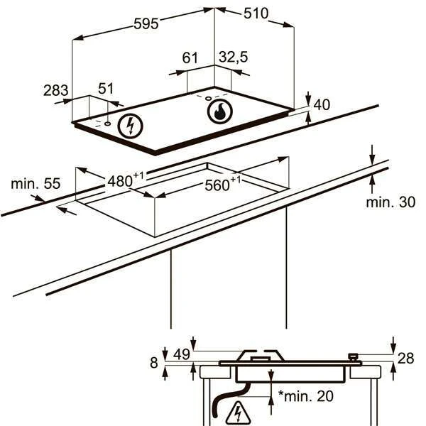 Газовая варочная поверхность Electrolux GPE263YK - фото 4
