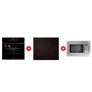 Жиынтық Стеклокерамическая варочная поверхность Haier HHY-C64NVTB + Haier  кіріктірілетін микротолқынды пеші HMX-BDG259LX + Haier кіріктірілетін тұмша шкафы HOX-FP5RAGB 