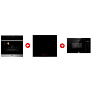 Жиынтық Haier шыны керамикалық плитасы HHY-C64RVB + Haier  кіріктірілетін микротолқынды пеші HMX-BTG259B + Haier кіріктірілетін тұмша шкафы HOX-FP3ABX 