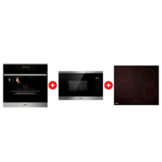 Жиынтық Стеклокерамическая варочная поверхность Haier HHY-C64NVTB + Haier  кіріктірілетін микротолқынды пеші HMX-BTG259X + Haier кіріктірілетін тұмша шкафы HOX-FP3ABX 