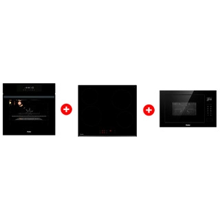 Жиынтық Haier шыны керамикалық плитасы HHY-C64RVB + Haier  кіріктірілетін микротолқынды пеші HMX-BTG259B + Haier кіріктірілетін тұмша шкафы HOX-FP3AGB 