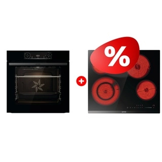 Комплект Стеклокерамическая варочная поверхность Gorenje ECS642BCSCE + Встраиваемый духовой шкаф Gorenje BO6737E02BG 