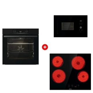 Комплект Стеклокерамическая варочная панель Gorenje ECT64BSCE + Встраиваемая микроволновая печь Gorenje BM201AG1BG + Встраиваемый духовой шкаф Gorenje BOS6737E06B 
