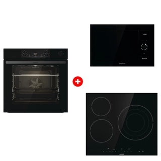 Комплект Стеклокерамическая варочная панель Gorenje ECT632BSCE + Встраиваемая микроволновая печь Gorenje BM235G1SYB + Встраиваемый духовой шкаф Gorenje BSA6737E15BG 