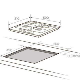 Газовая варочная поверхность Midea MG696TAN-B