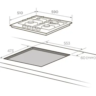 Газовая варочная поверхность Midea MG684TGB - фото 2