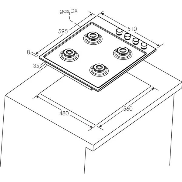 Газовая варочная поверхность Candy CHW6LBB - фото 3