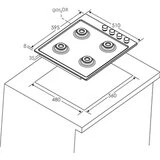 Газовая варочная поверхность Candy CHW6LBB - фото 3