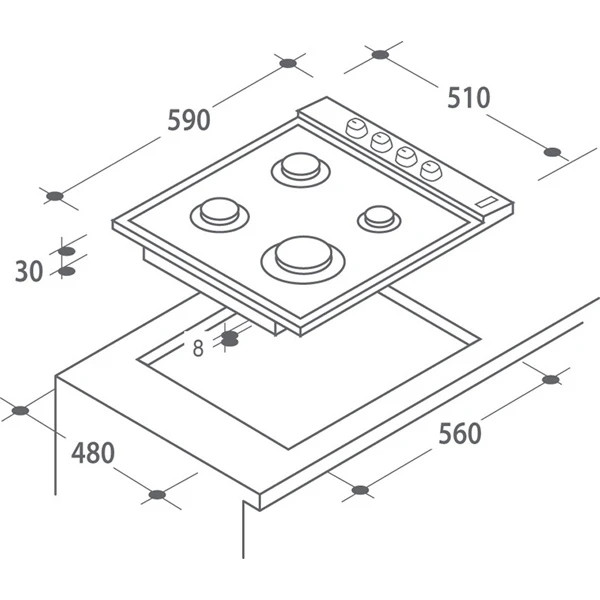Газовая варочная поверхность Candy CLGC 64 SPBA - фото 2