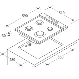 Газовая варочная поверхность Candy CLGC 64 SPBA