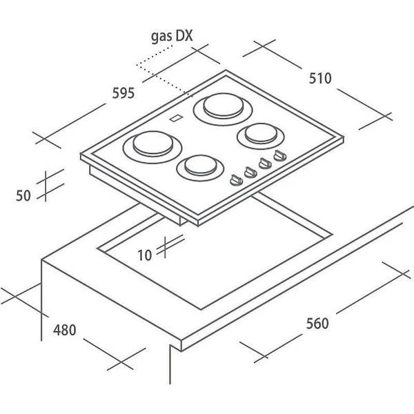 Газовая варочная поверхность Candy CVG64SGX - фото 3