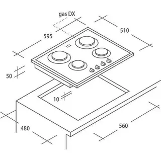 Газовая варочная поверхность Candy CVG64SGX