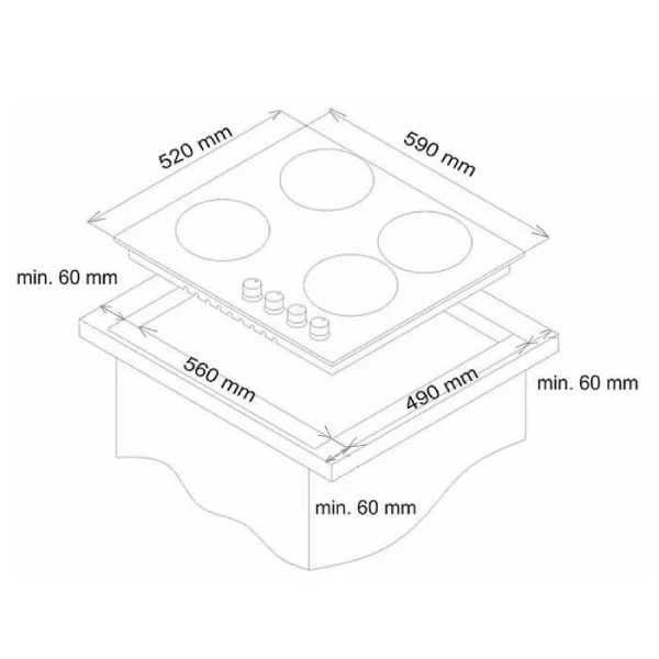 Комбинированная варочная поверхность H60K32B516 - фото 7
