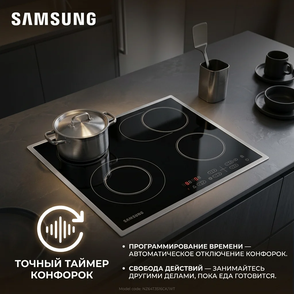 Электрическая варочная поверхность Samsung NZ64T3516CK/WT - фото 4