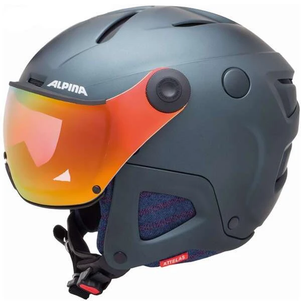 Шлем Alpina 2018-19 Attelas Visor QVM denim-grey matt, обхват 54-58 см