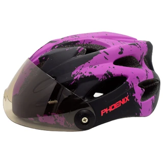 Шлем велосипедный Phoenix H-718 с очками Black/Purple