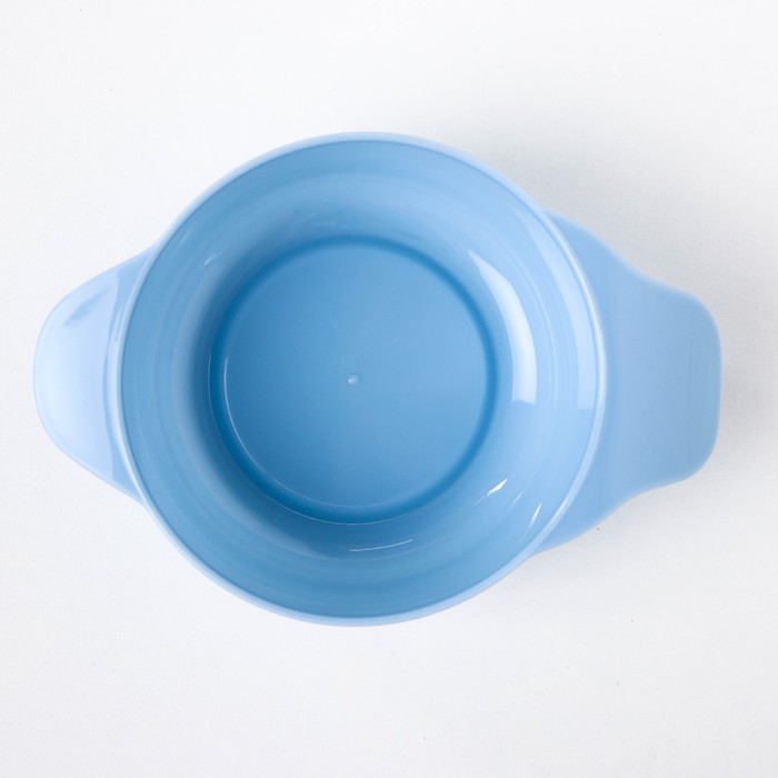 Набор детской посуды, 3 предмета: миска 300 мл, ложка, вилка, от 5 мес., цвет голубой 