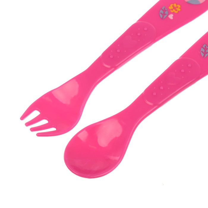 Набор детской посуды «Радость», 3 предмета: тарелка на присоске 250 мл, ложка, вилка, от 5 мес. 