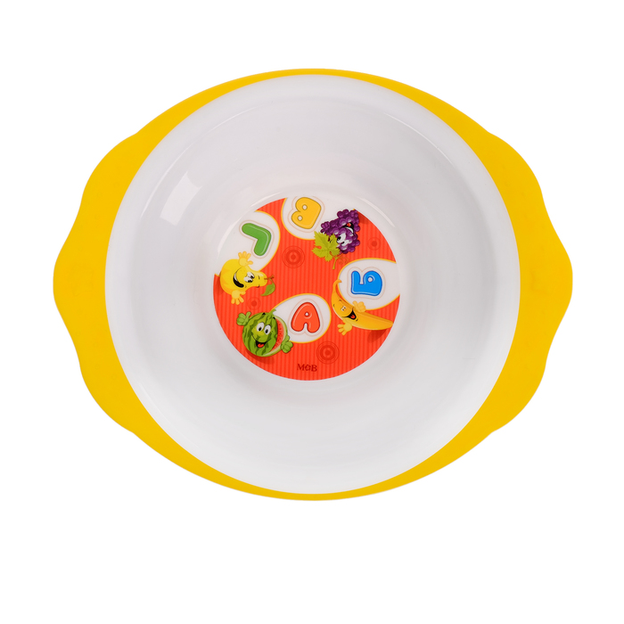 Набор детской посуды «Алфавит», 3 предмета: тарелка на присоске 250 мл, ложка, вилка, от 5 мес. 