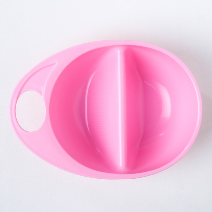 Набор посуды для кормления, 3 предмета: тарелка двухсекционная, ложки 2 шт., от 5 мес., цвет розовый 