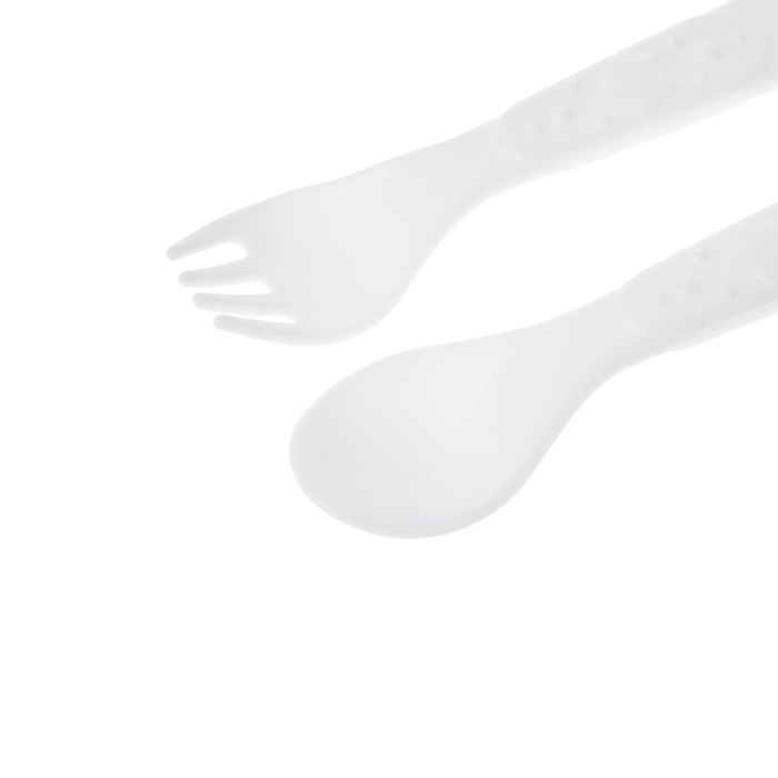 Набор посуды «Мишка Полли», 3 предмета: тарелка на присоске 250 мл, вилка, ложка, цвет голубой 